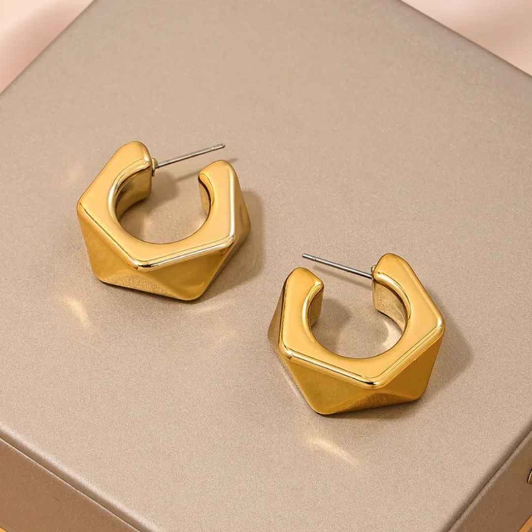 Golden Glow Hoops Earrings