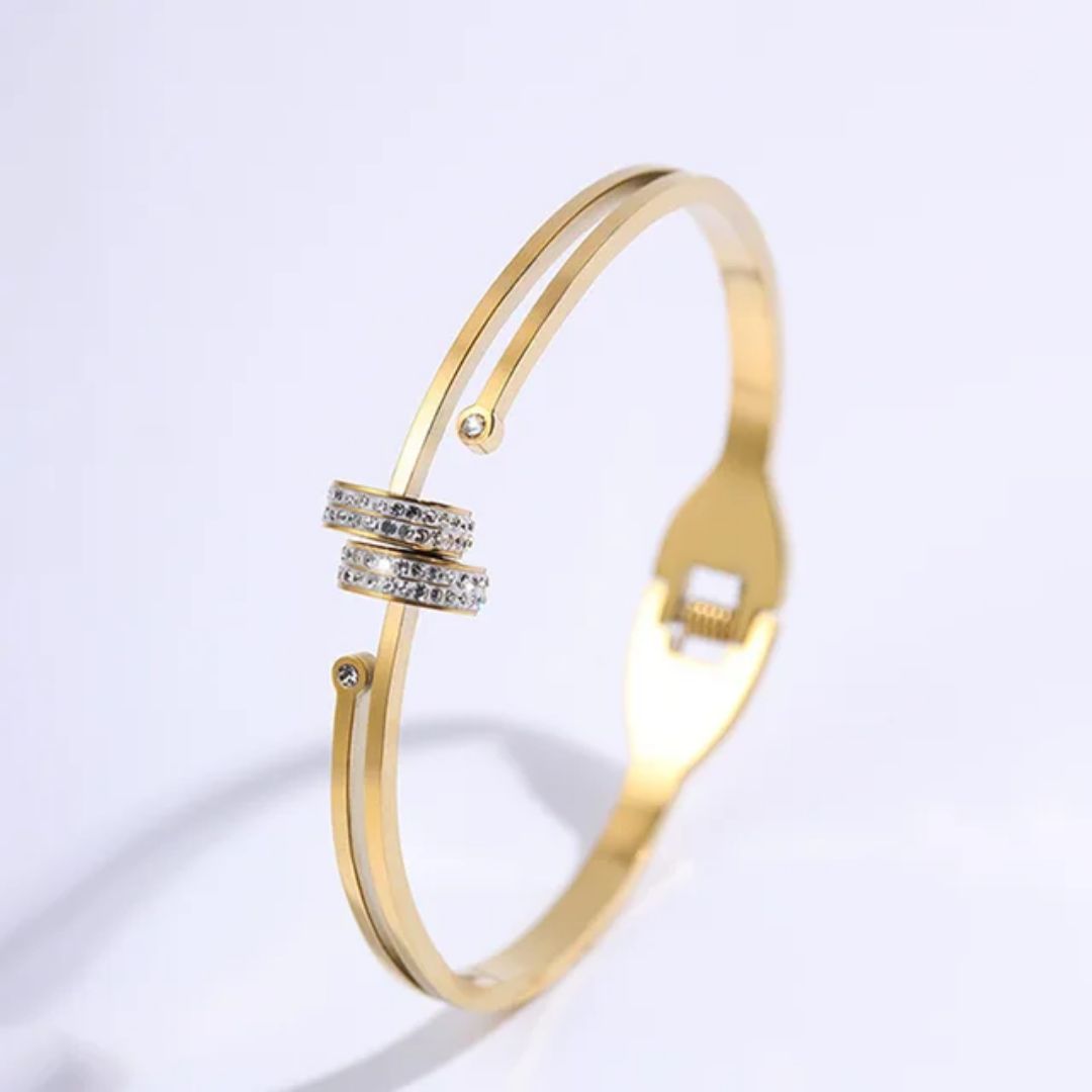 Golden Serenity Statement Bracelet