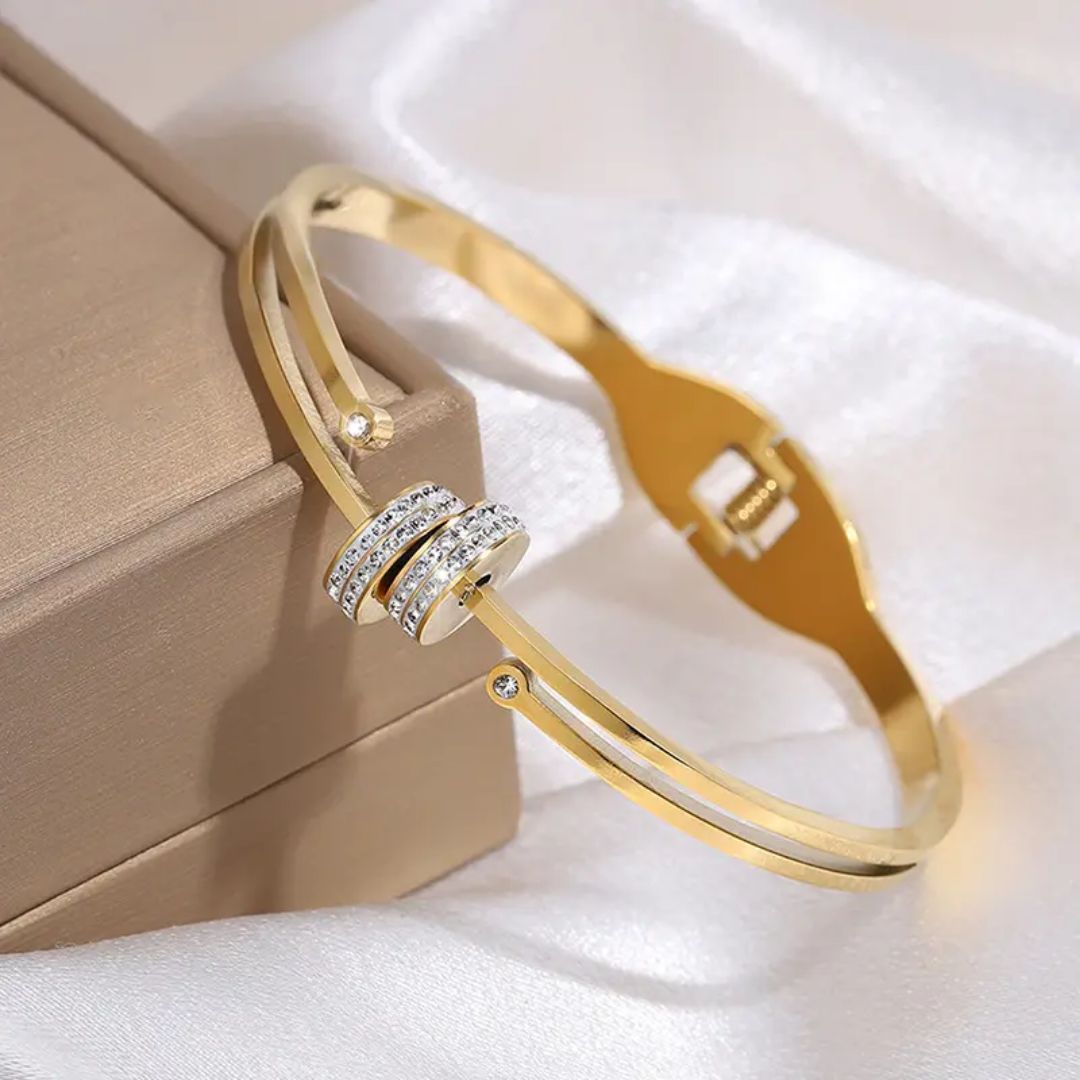 Golden Serenity Statement Bracelet
