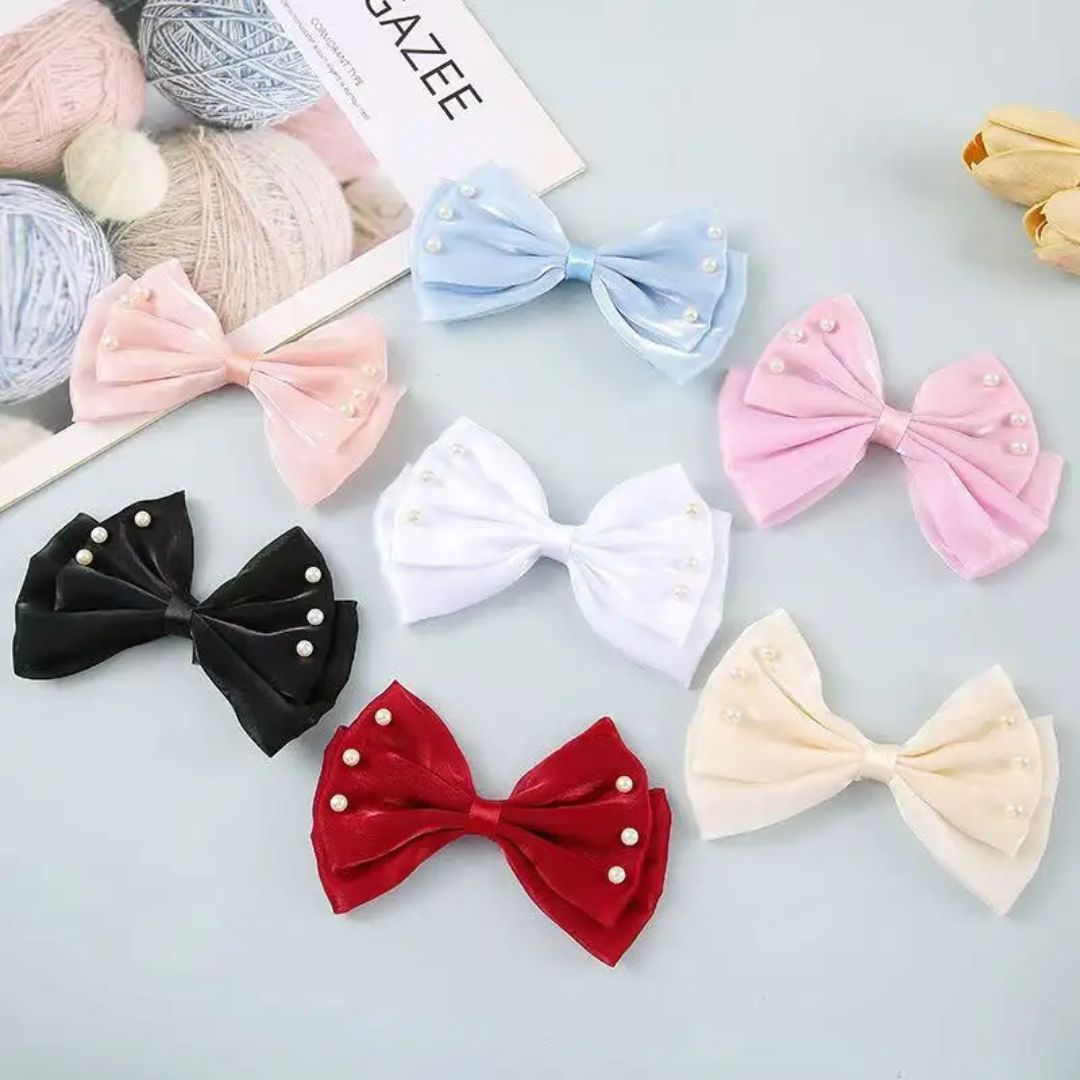 Pearl Bow Hair Clips (pack of 1)
