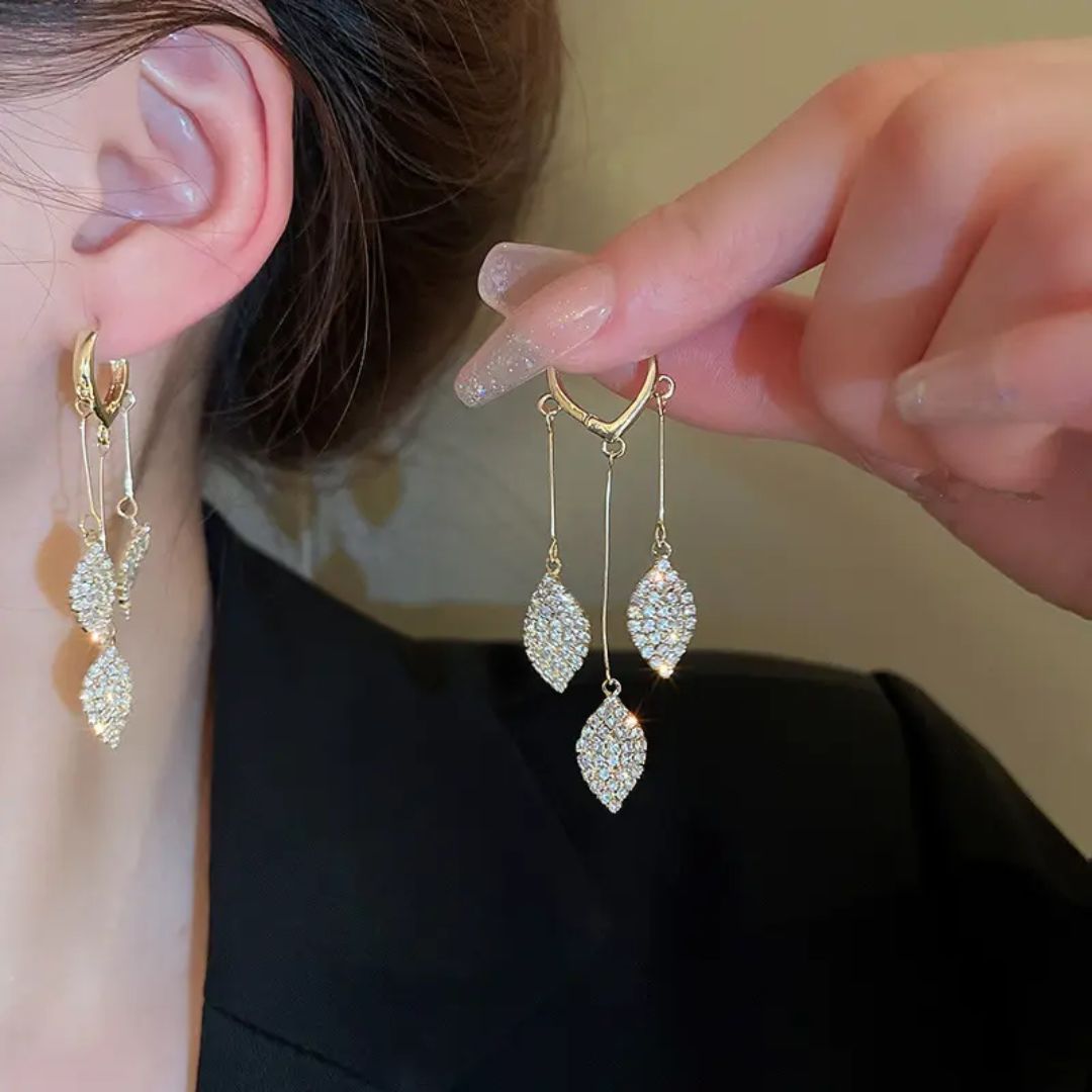Golden Leaf Dangles Earrings