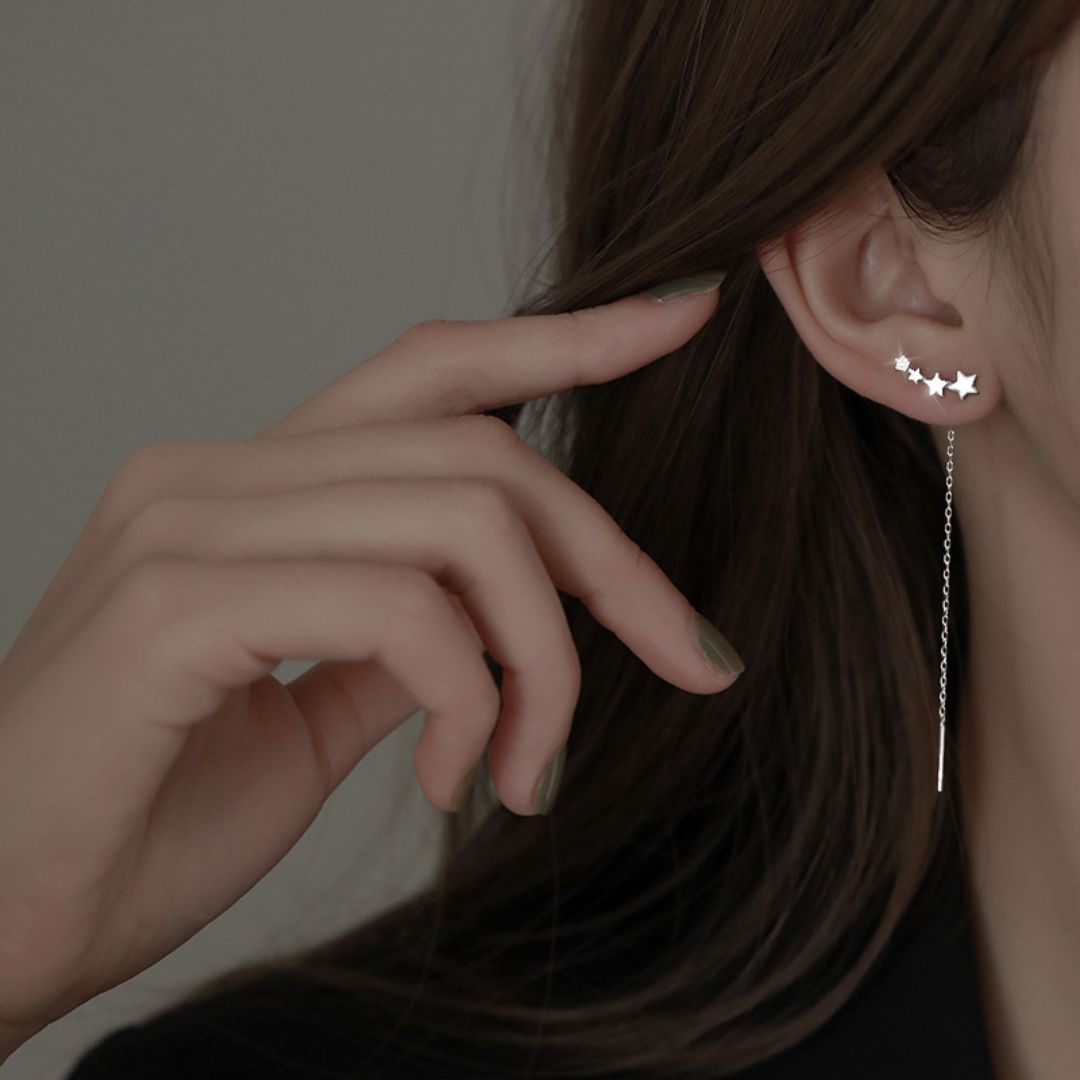 Minimal Star Long Chain Earring