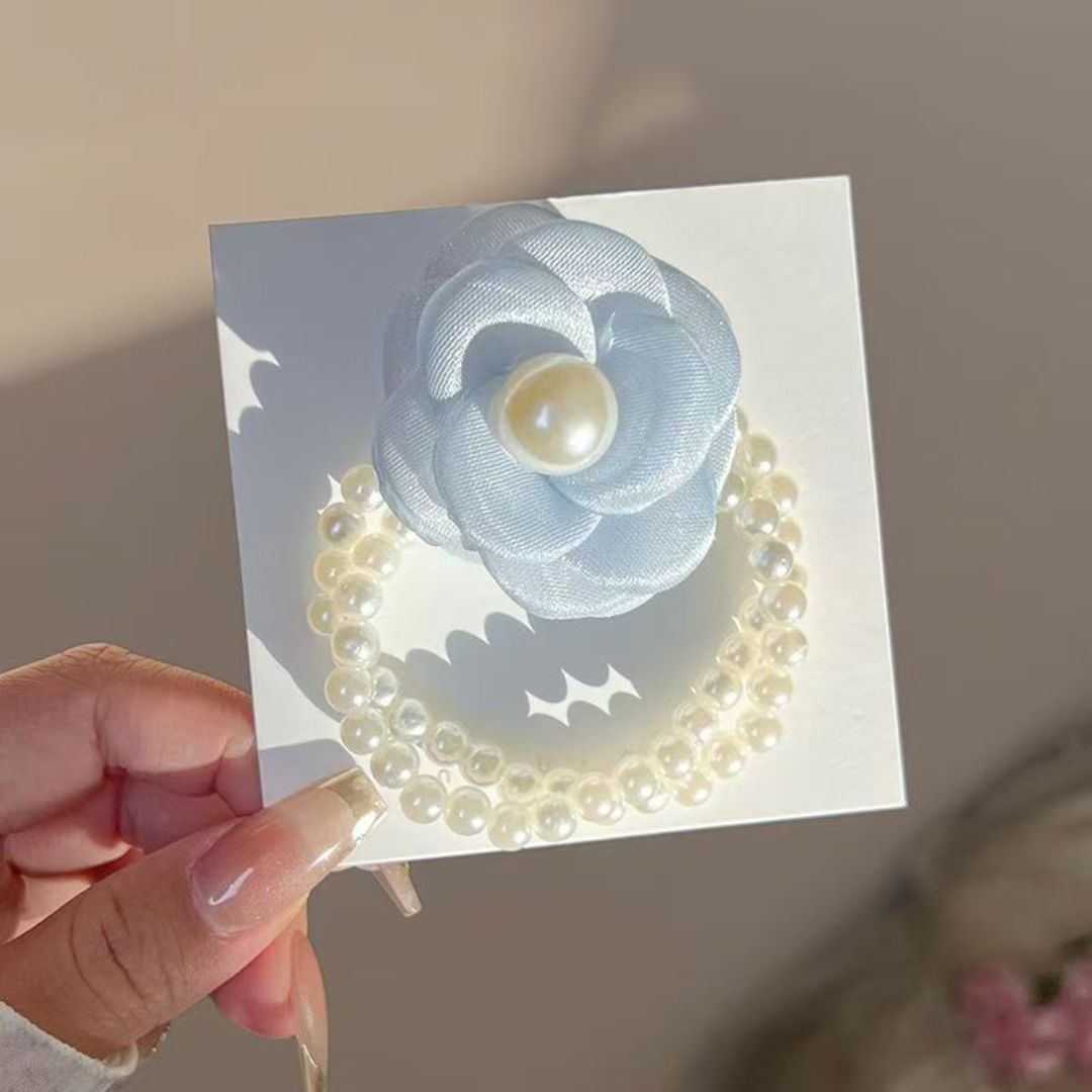 Pearl Flower Scrunchies