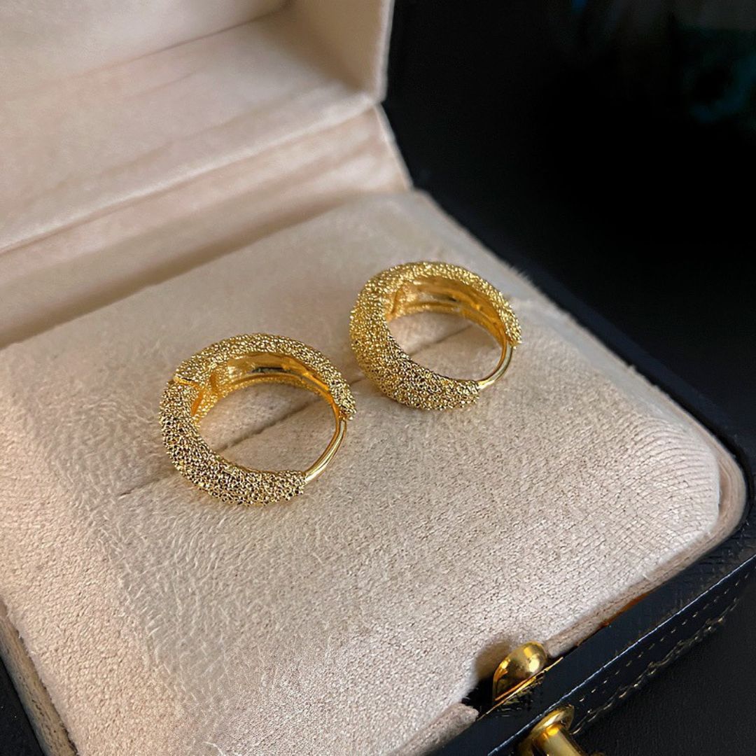 Textured Gold Hoop Earrings