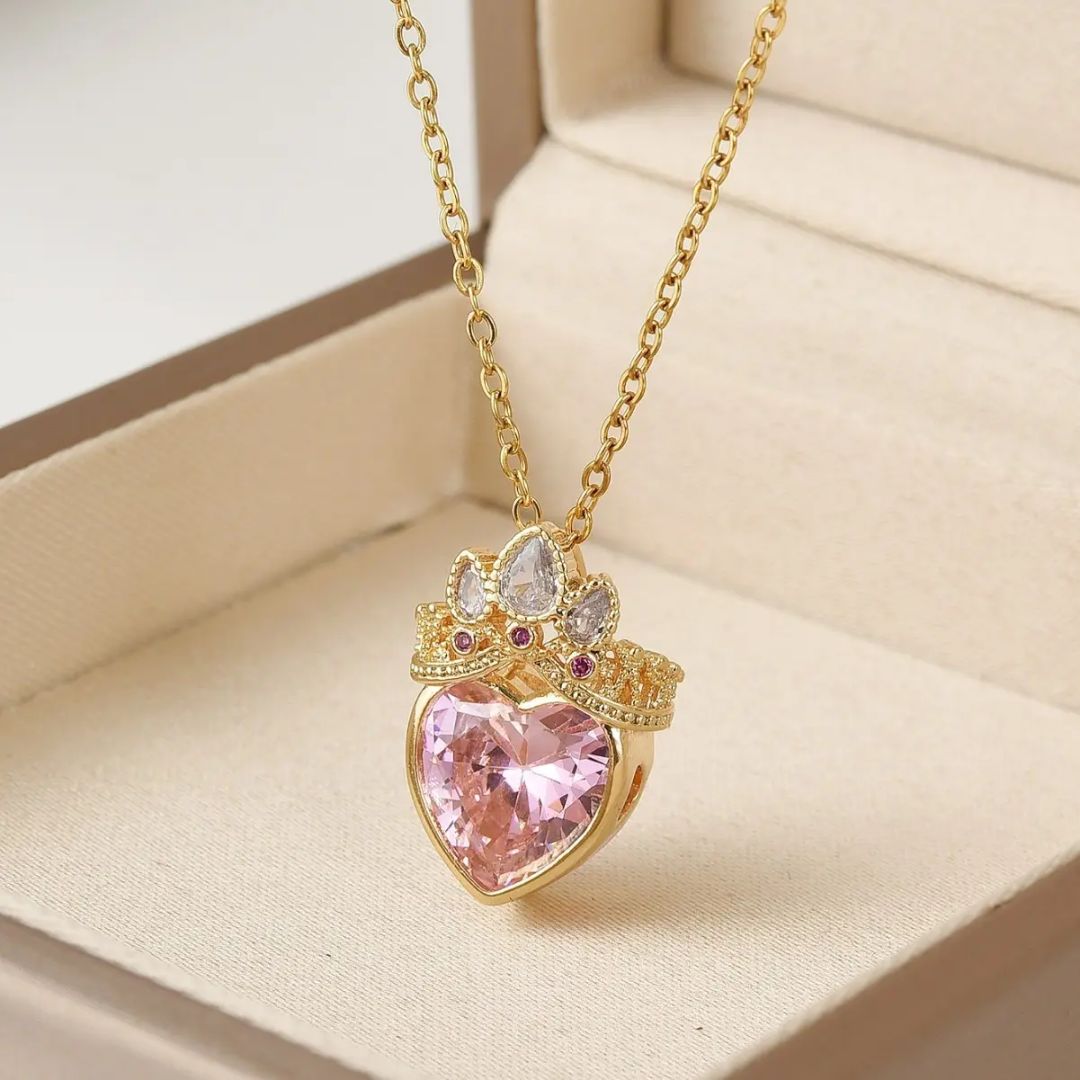 Princess Pink Heart Necklace