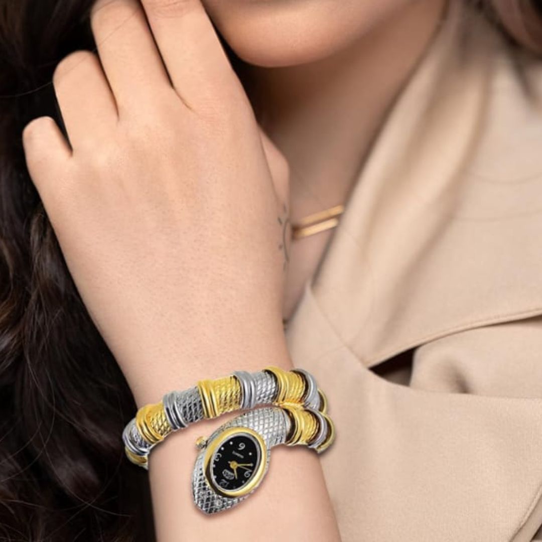 Gilded Serpent Watch Bracelet