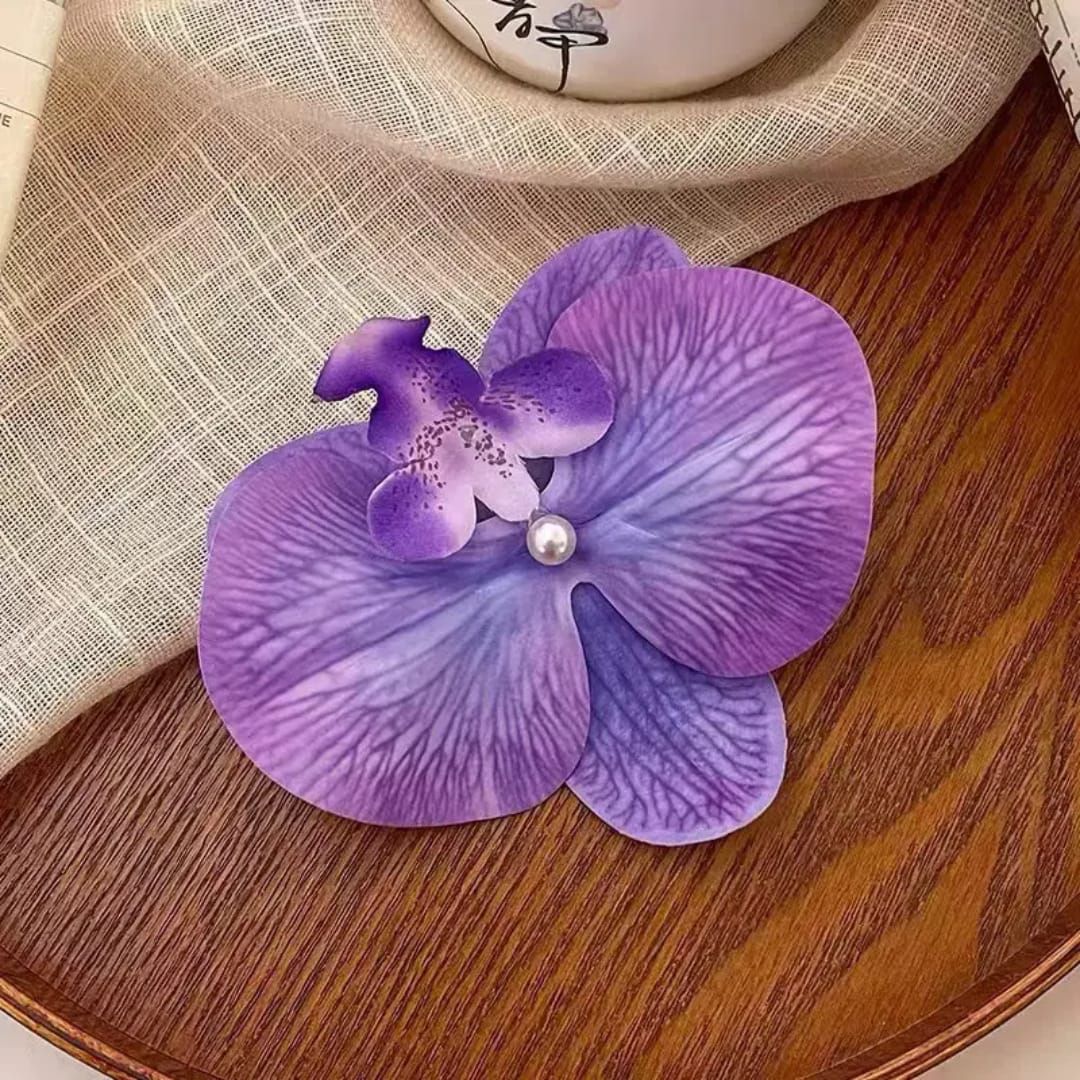 Purple Phalaenopsis Hair Clip