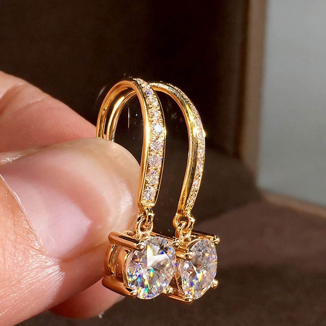 Celestial Solitaire Hoops Earring