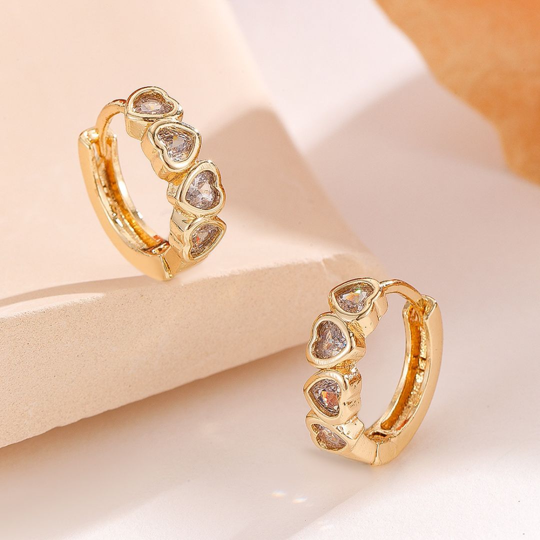 Tiny Heart Bliss Hoops Earring