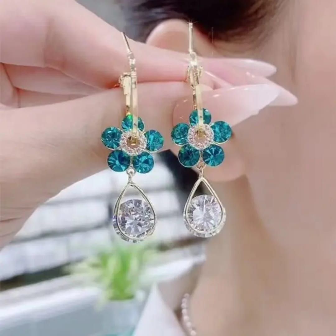 Zircon Flower Earrings