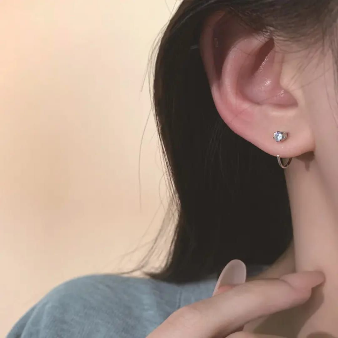 Silver Spark Twist Earring