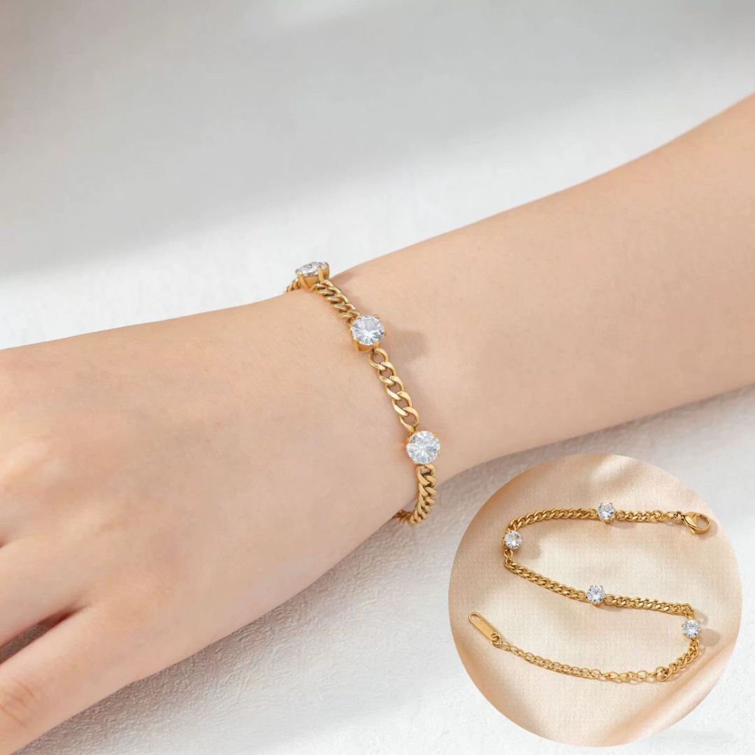 Gilded Sparkle Chain Bracelet