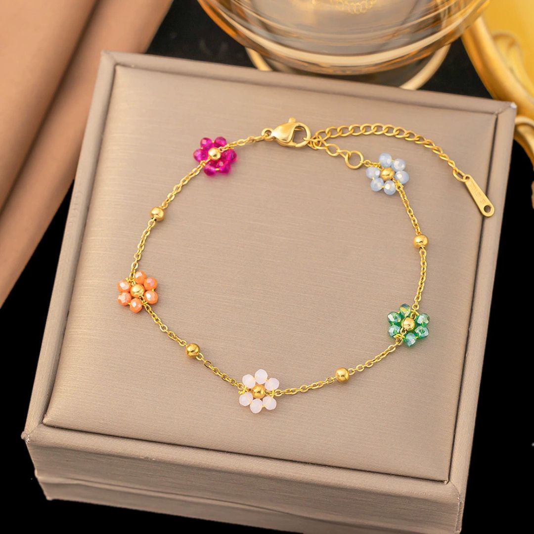 Sunset Gold Daisy Bracelet