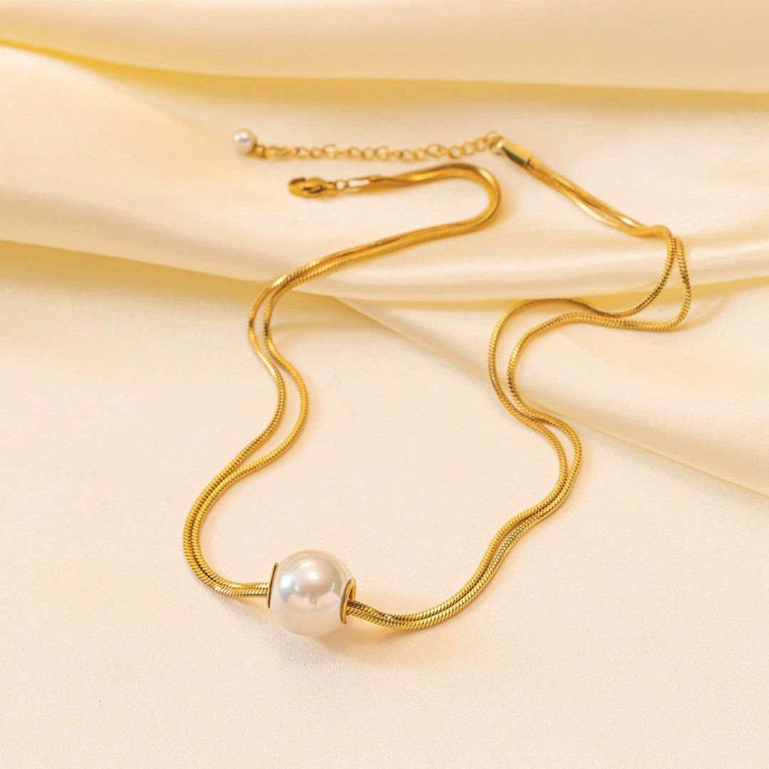 Opulent Pearl Slider Necklace