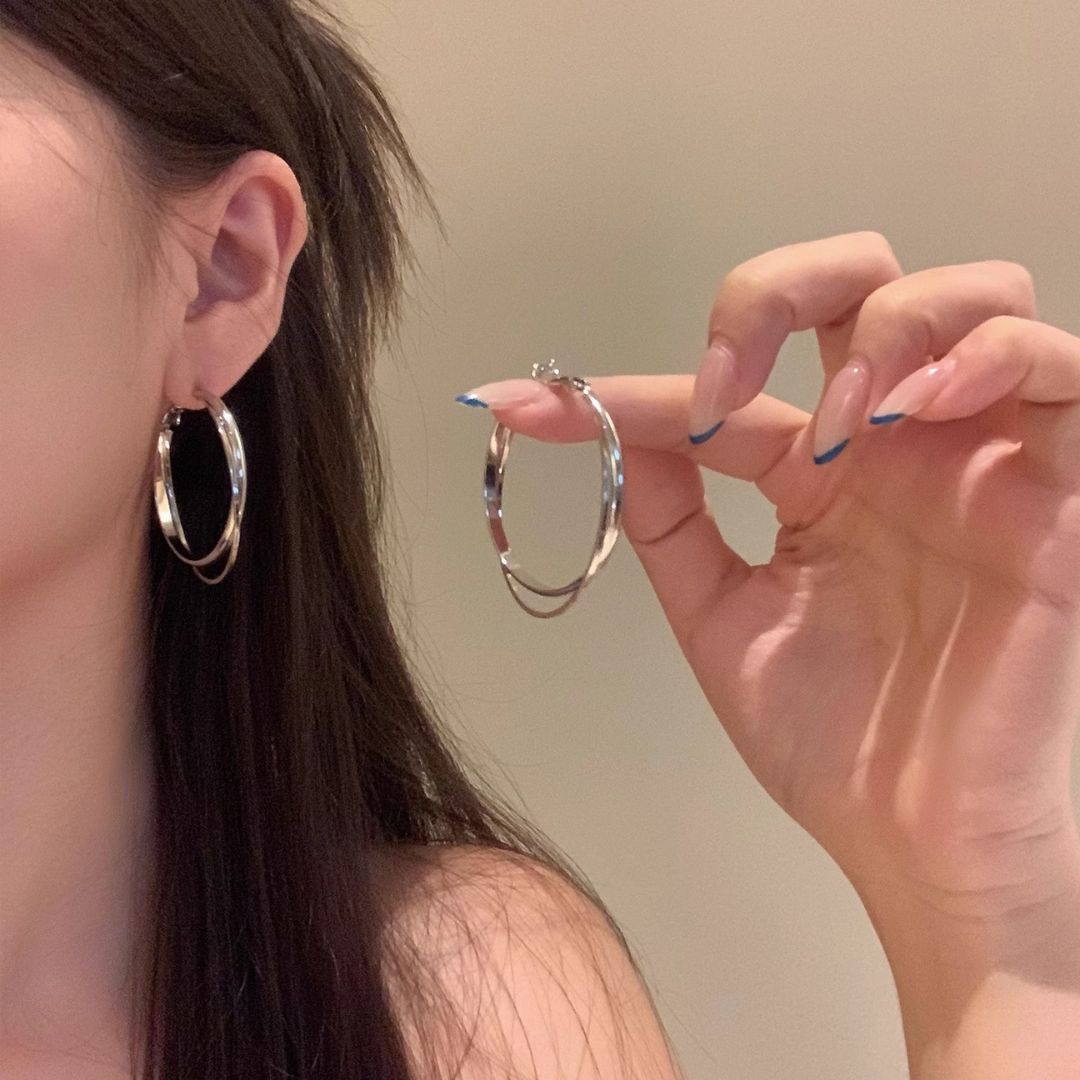 Dual Orbit Hoop Earrings