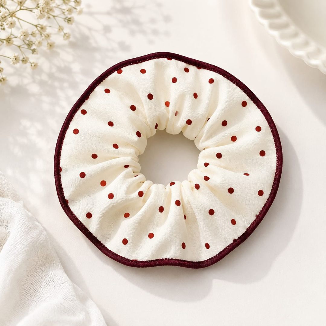 Polka Dot Hair Scrunchie