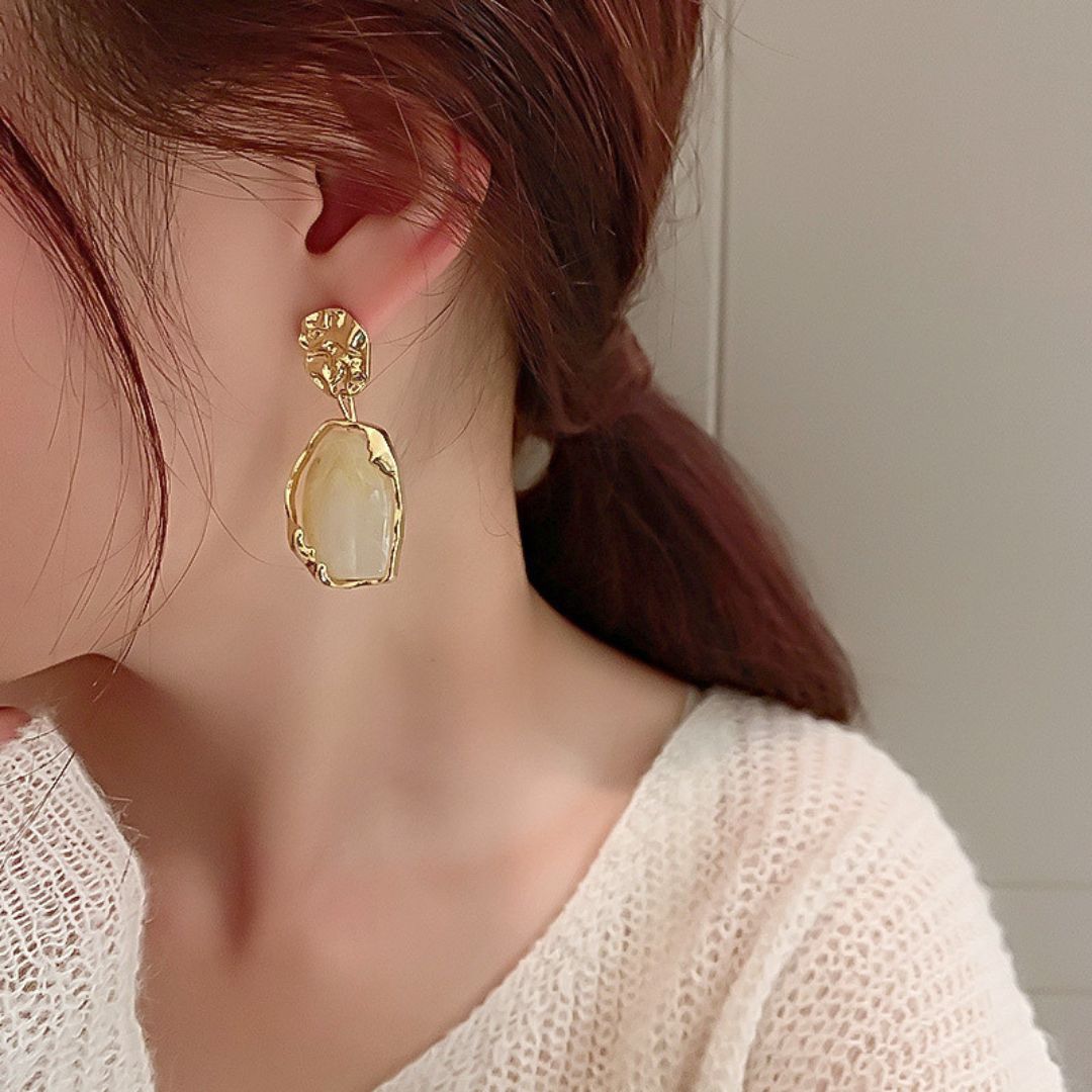 Chunky Cream Drops Earrings
