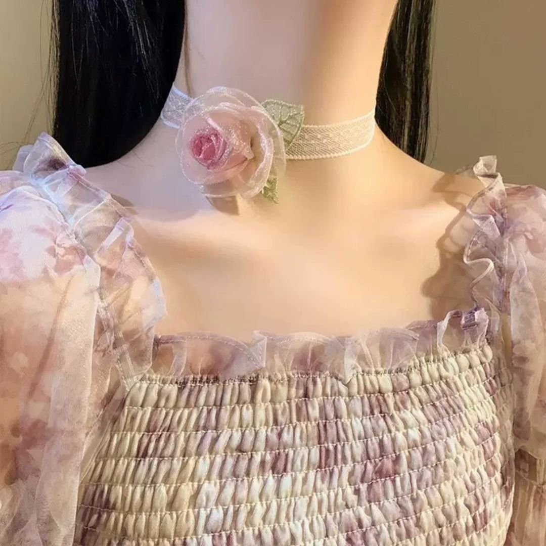 Angelic Pink Floral Necklace