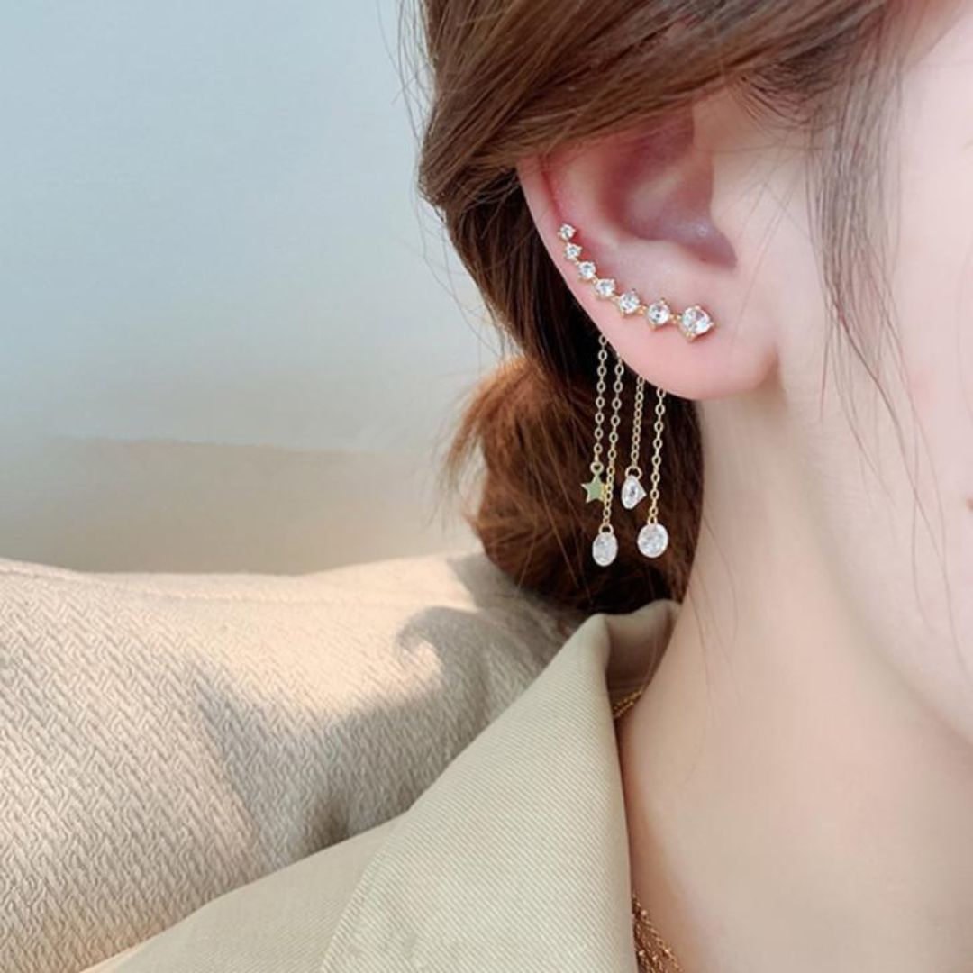 Stardust Crawler Tassels Earrings