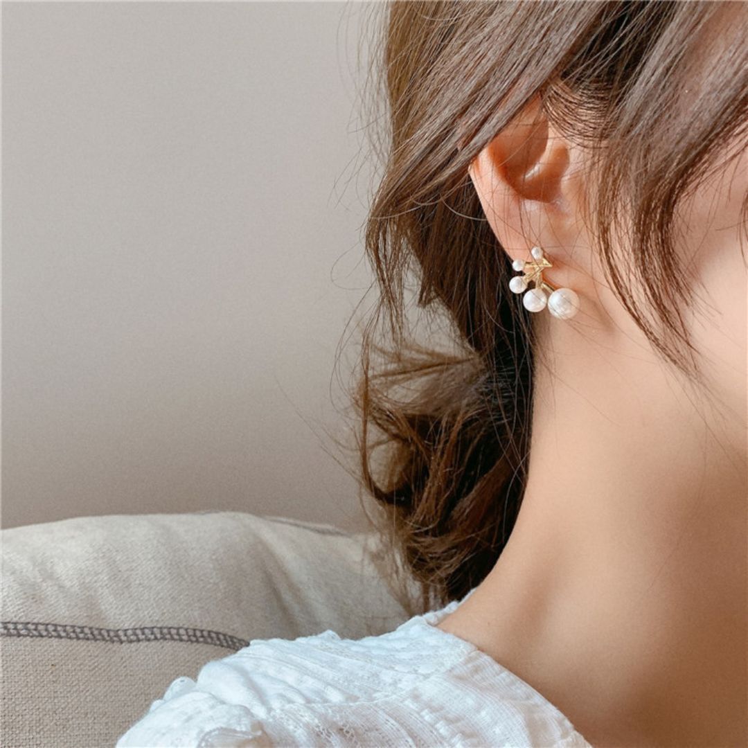 Petite Pearl Blossom Studs Earrings