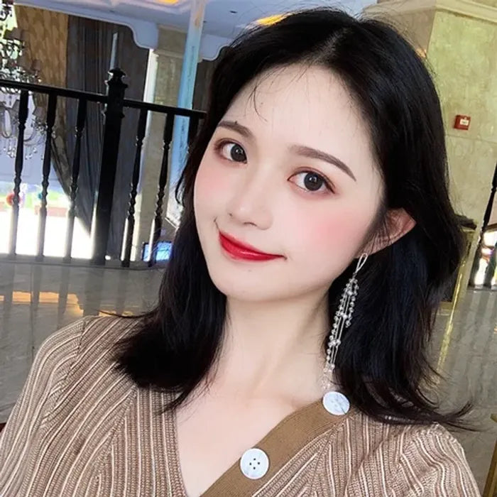 Cozy Crystal Long Chain Earrings