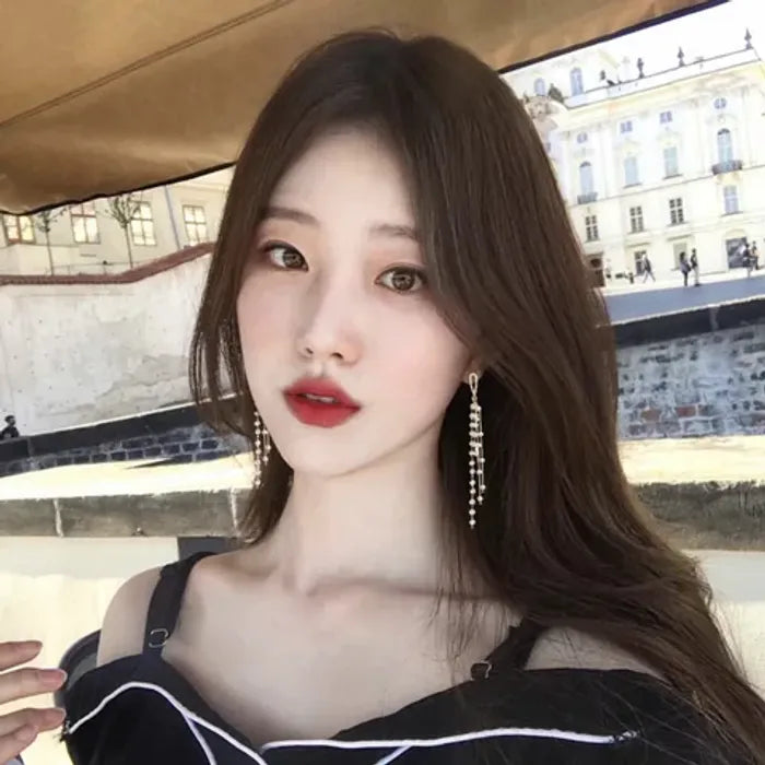 Cozy Crystal Long Chain Earrings