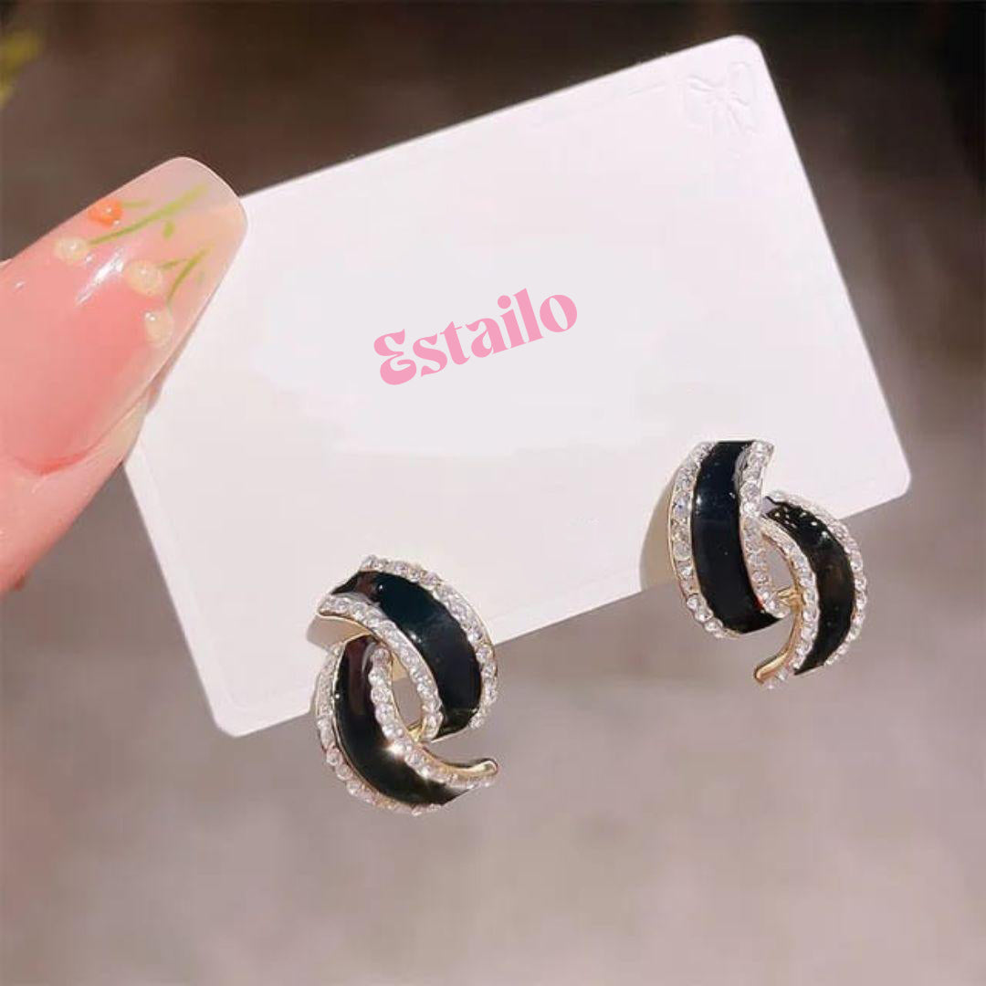 Glam Noir Studs Earrings