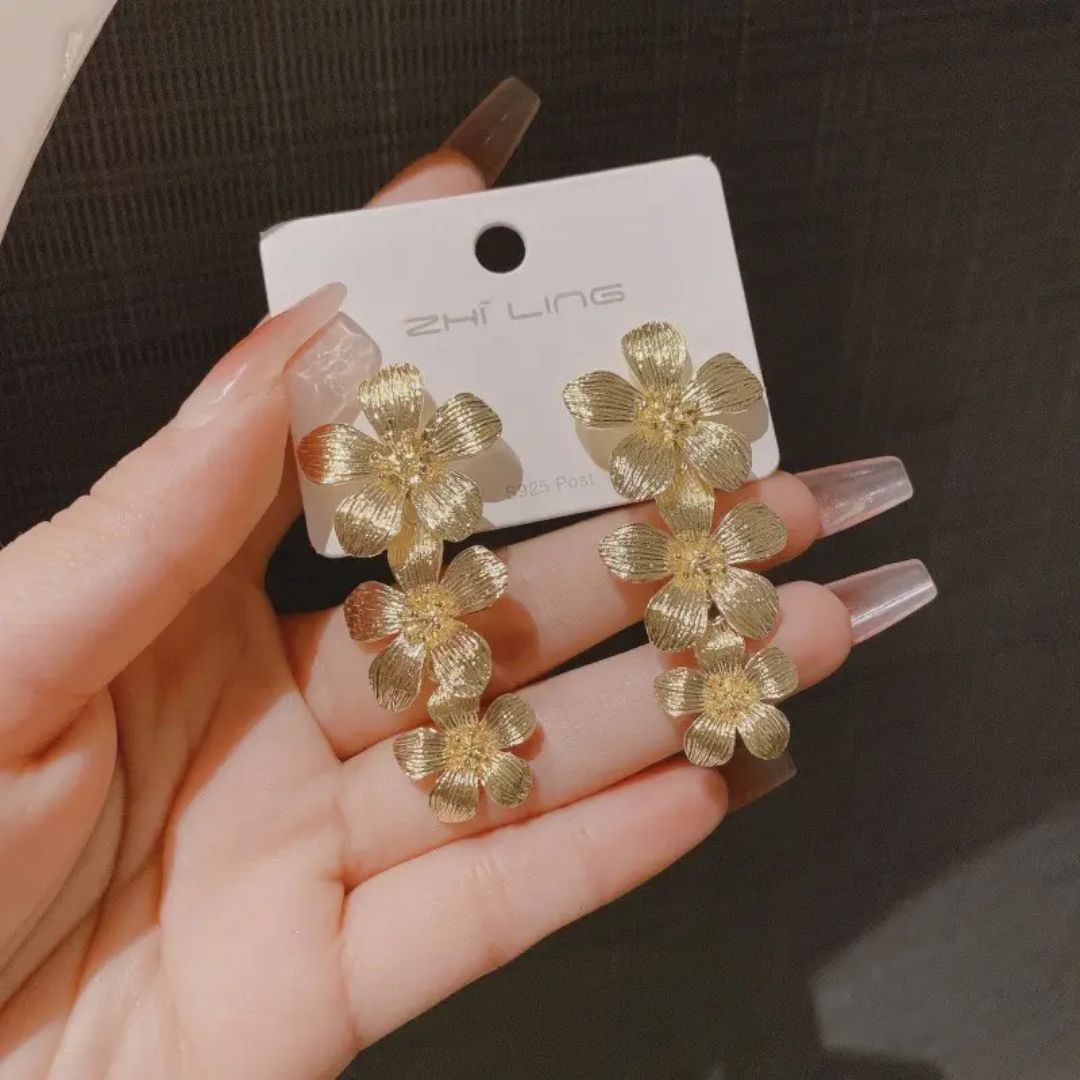 Drip Floral Statement Earring