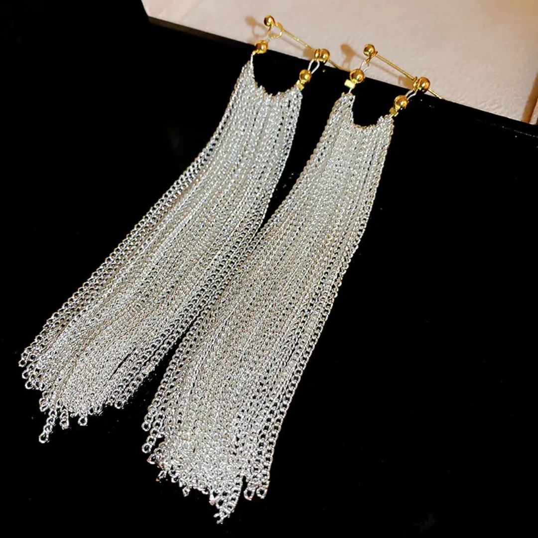Bold Aura long Chain Earrings