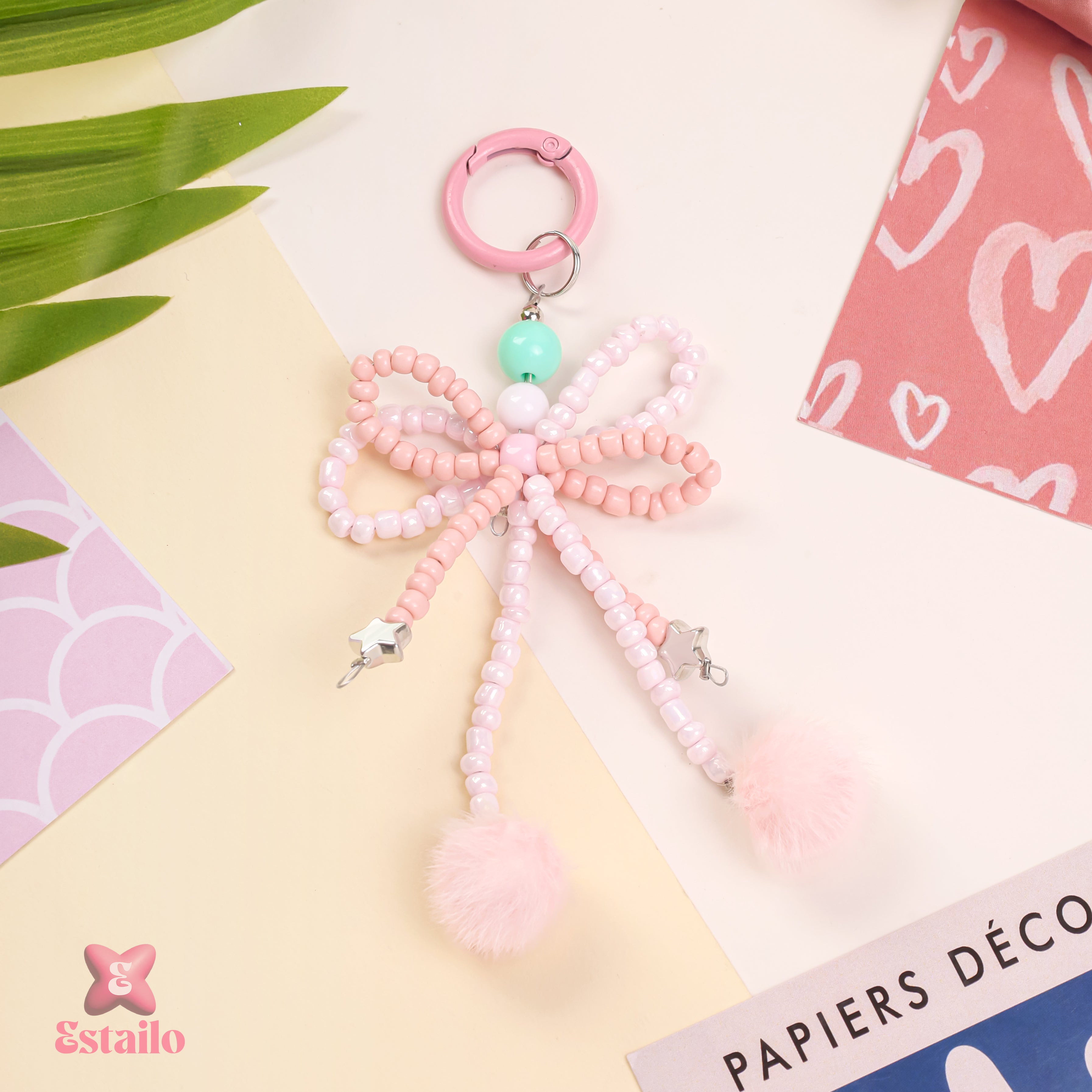 Multicolour Bow Bag Charm