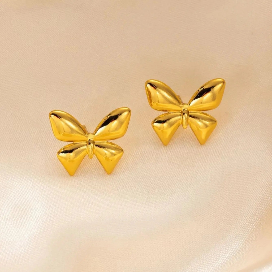 Golden Butterfly Stud Earrings