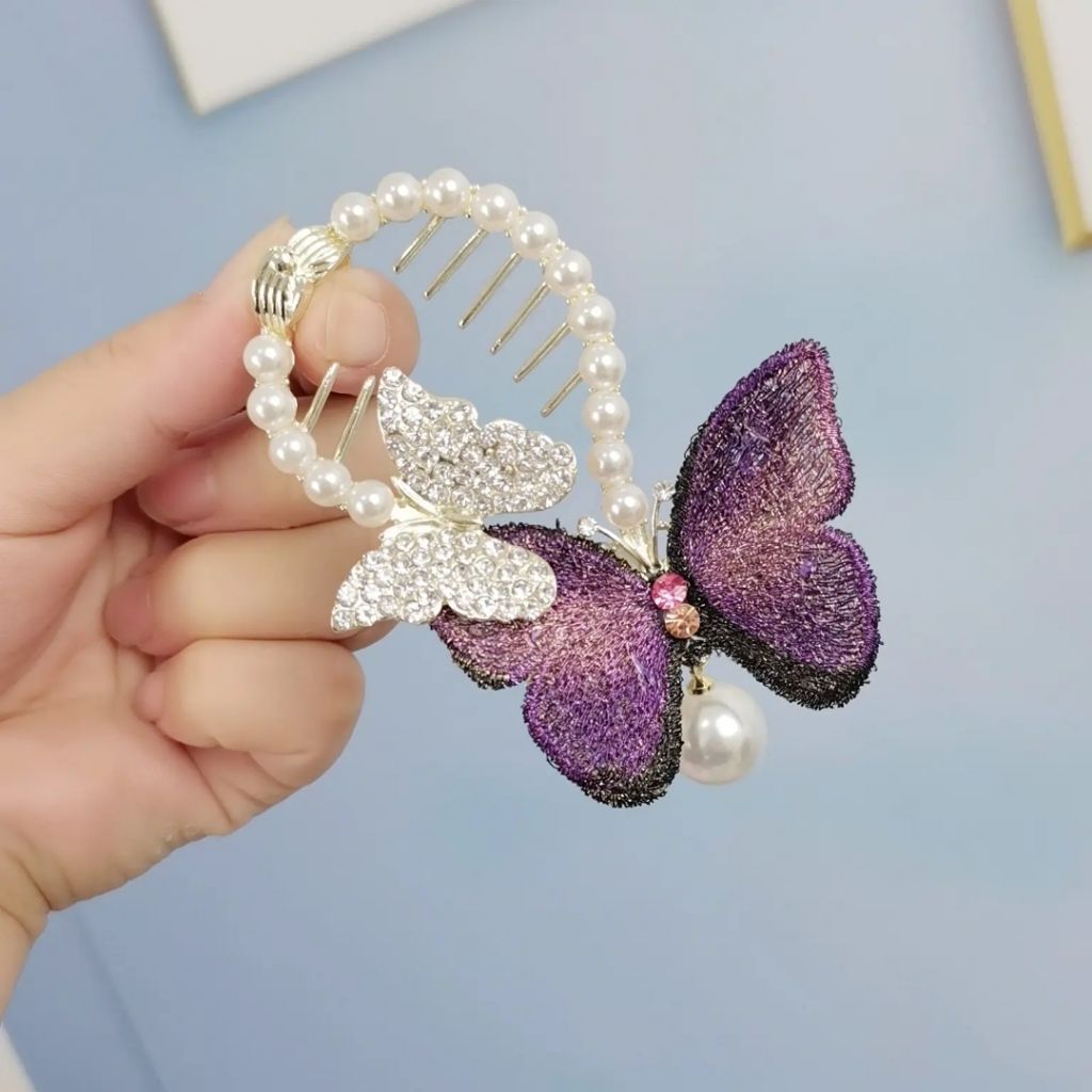 Glitter Butterfly Hair Claw