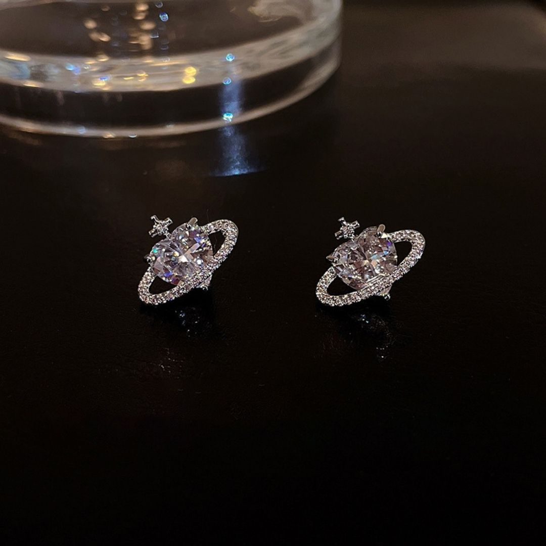 Galaxy Heart Studs Earrings