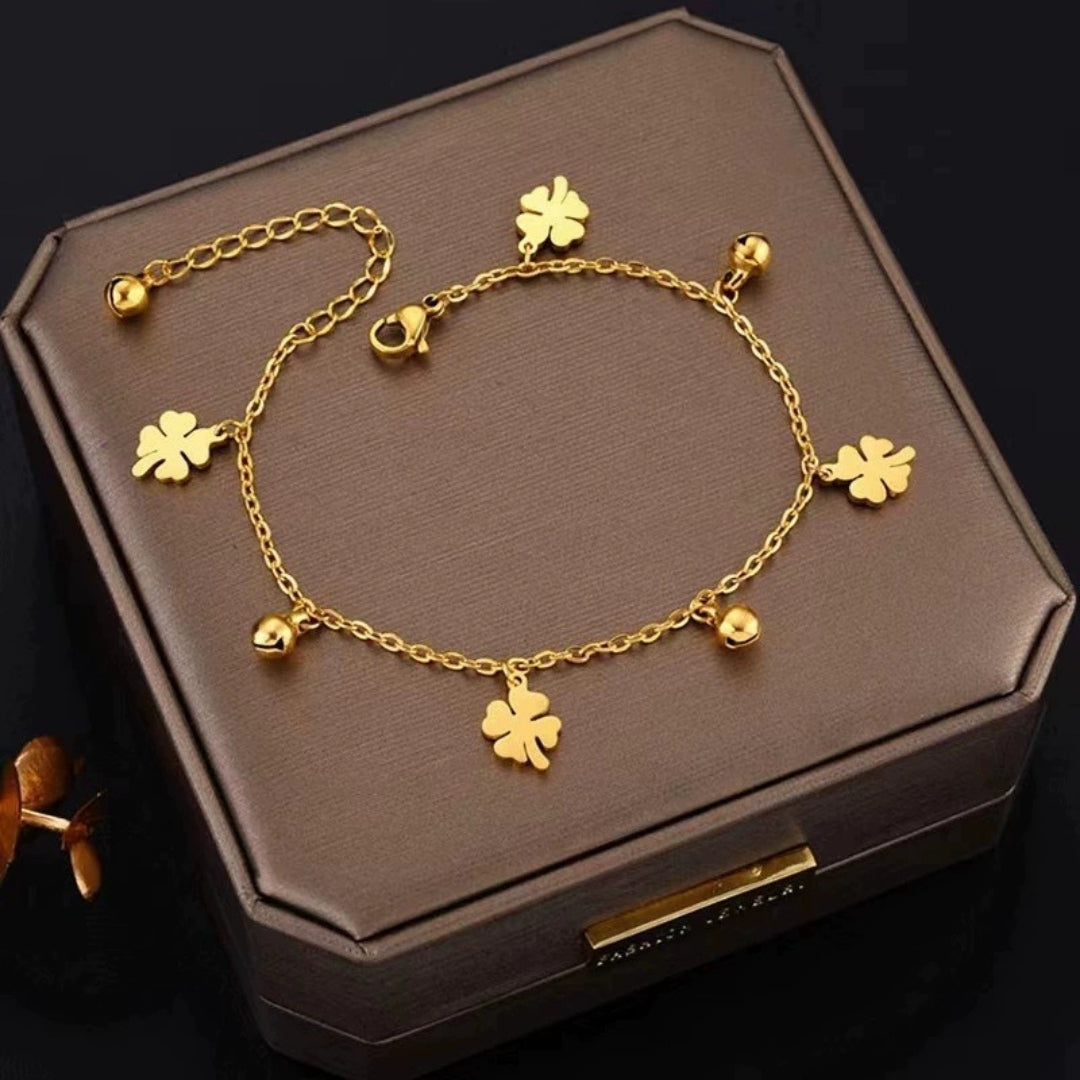 Gilded Clover Charm Bracelet