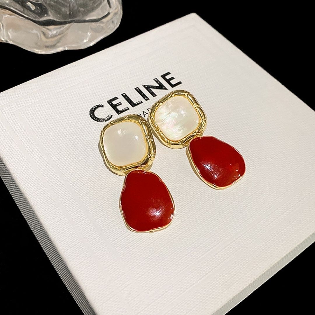 Linear Wine Drops Earrings