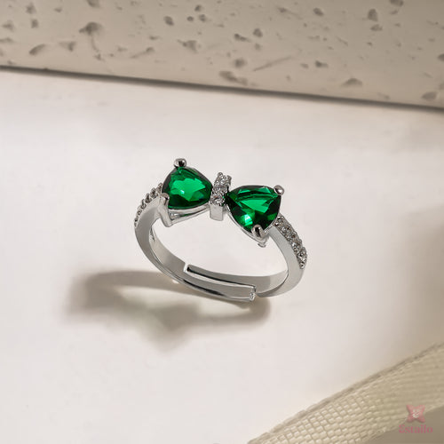 Emeralds Bow Ring