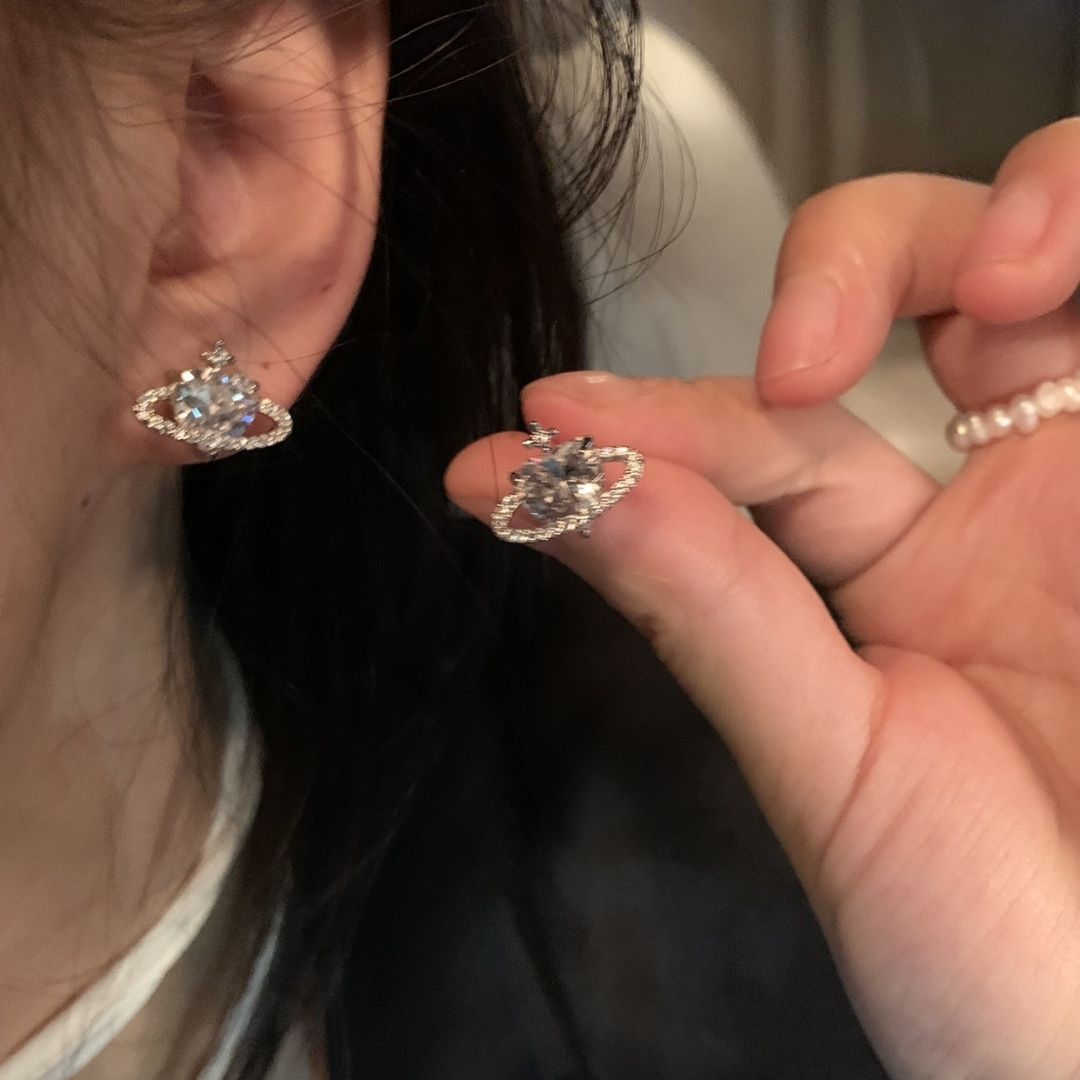 Galaxy Heart Studs Earrings