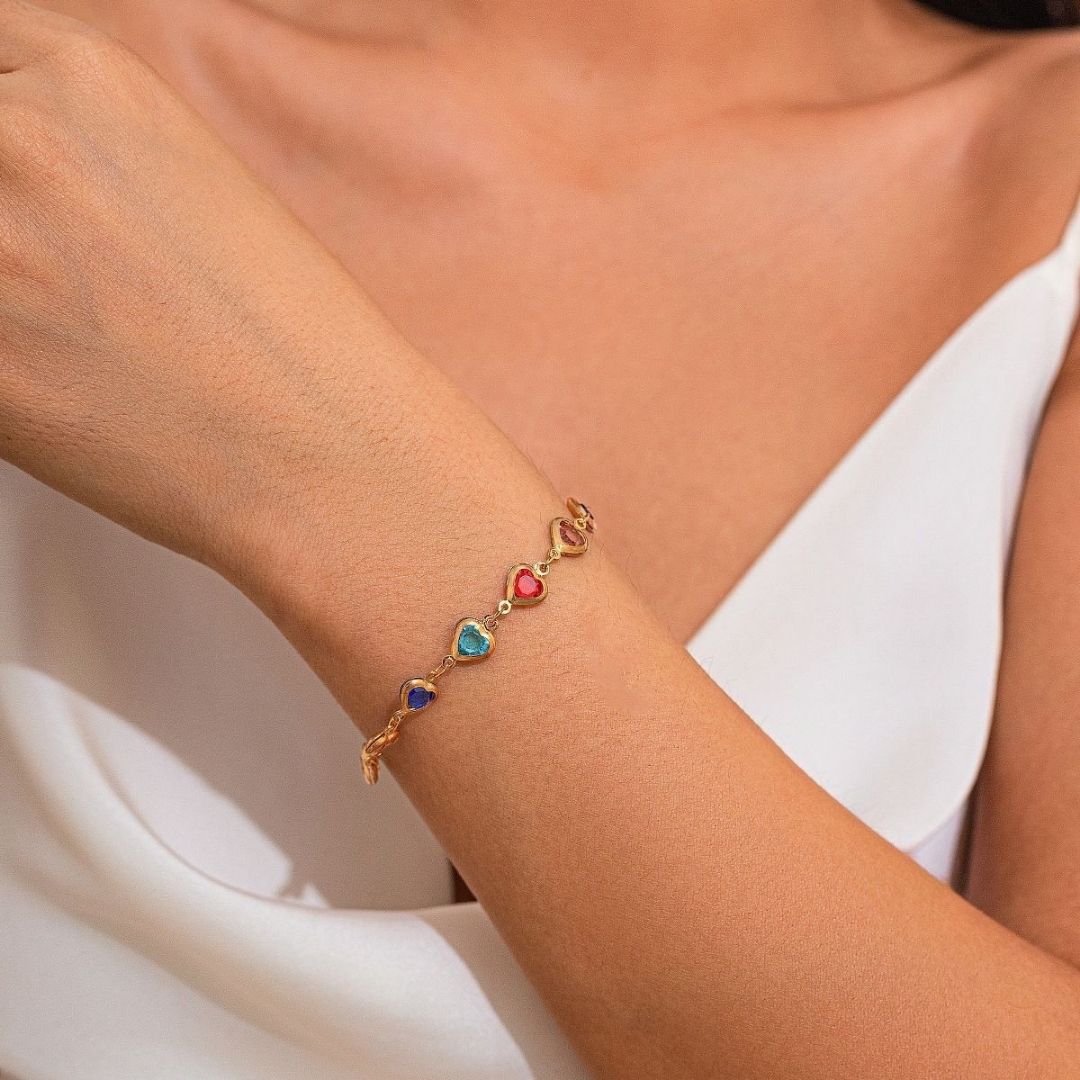 Chroma Heart Link Bracelet