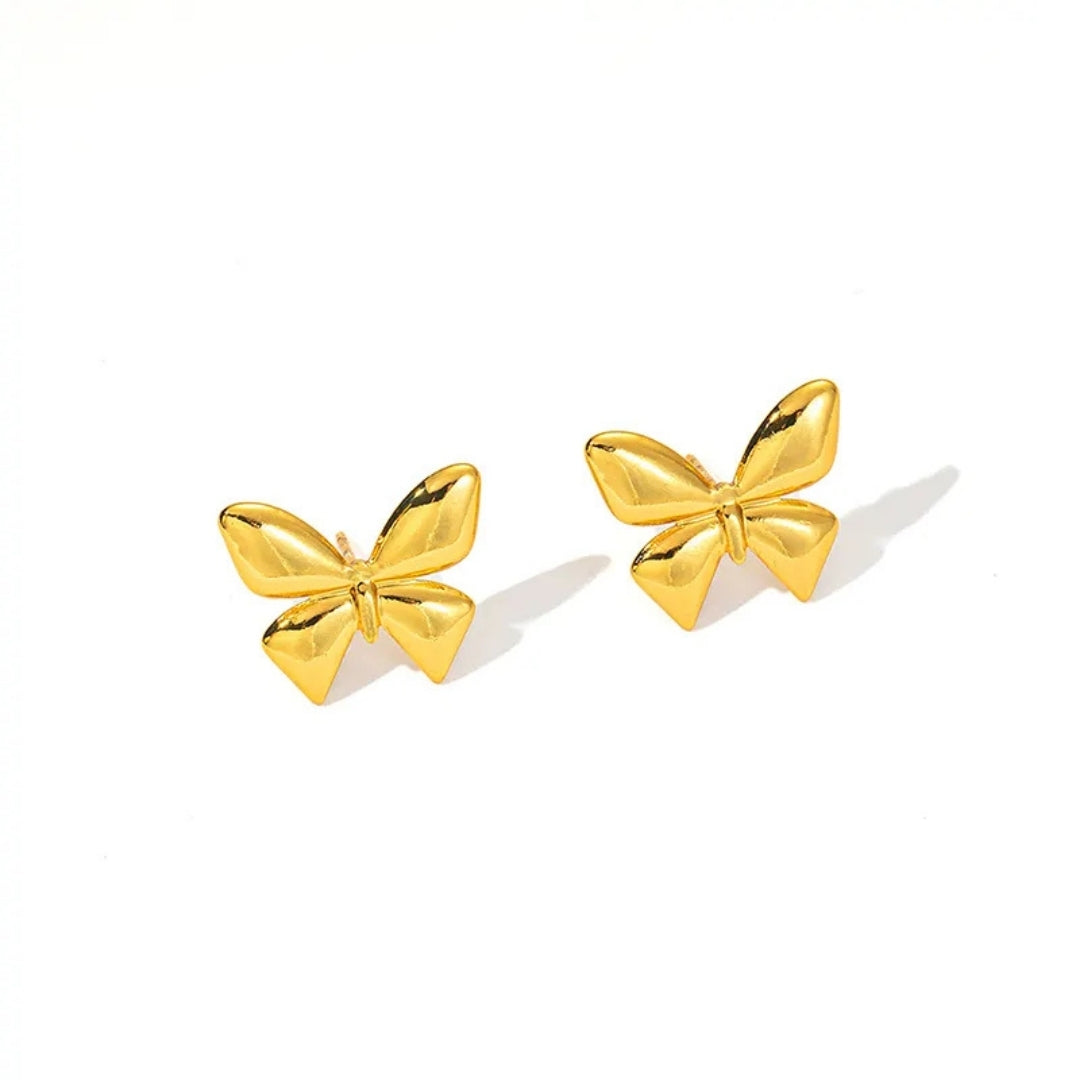 Golden Butterfly Stud Earrings