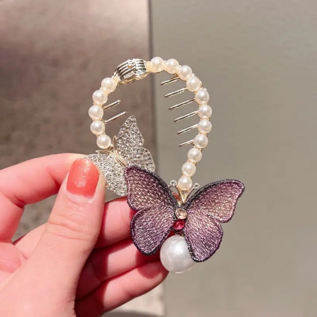 Glitter Butterfly Hair Claw