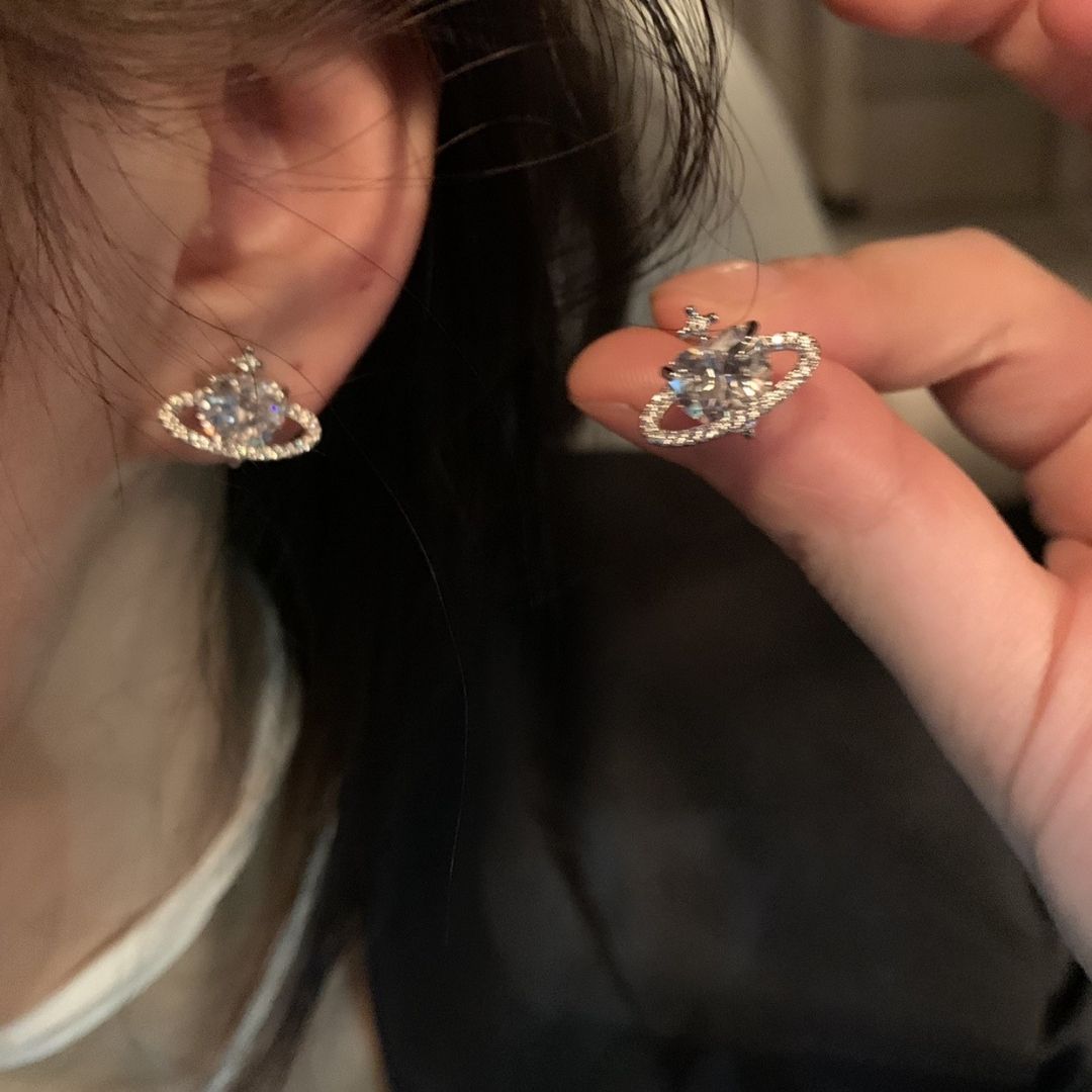 Galaxy Heart Studs Earrings