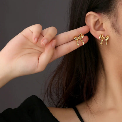 Golden bow Earrings