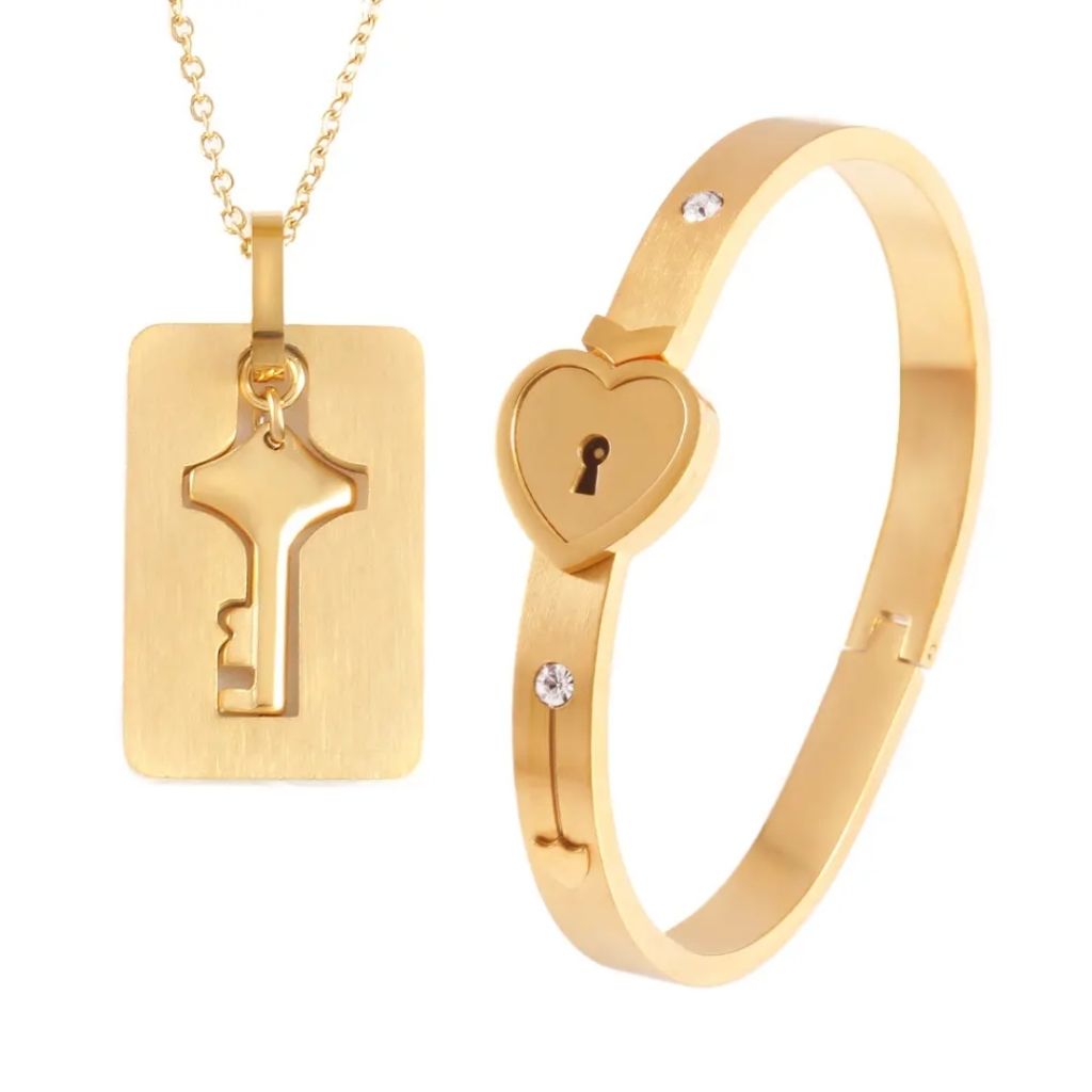 Heart Key Bracelet and Neckpiece