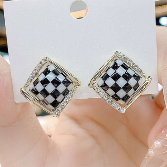 Checkmate Stud Earring