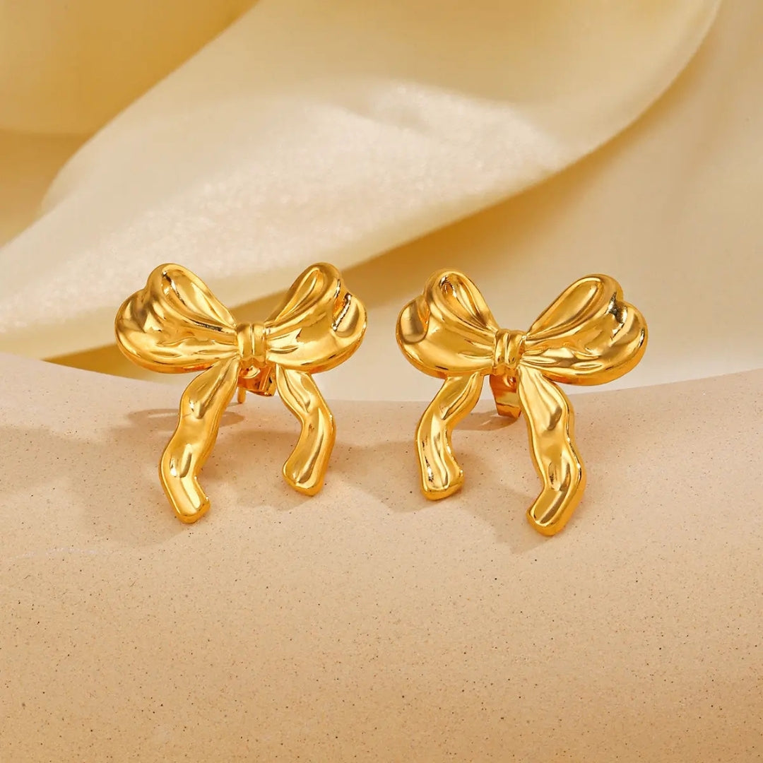 Golden bow Earrings