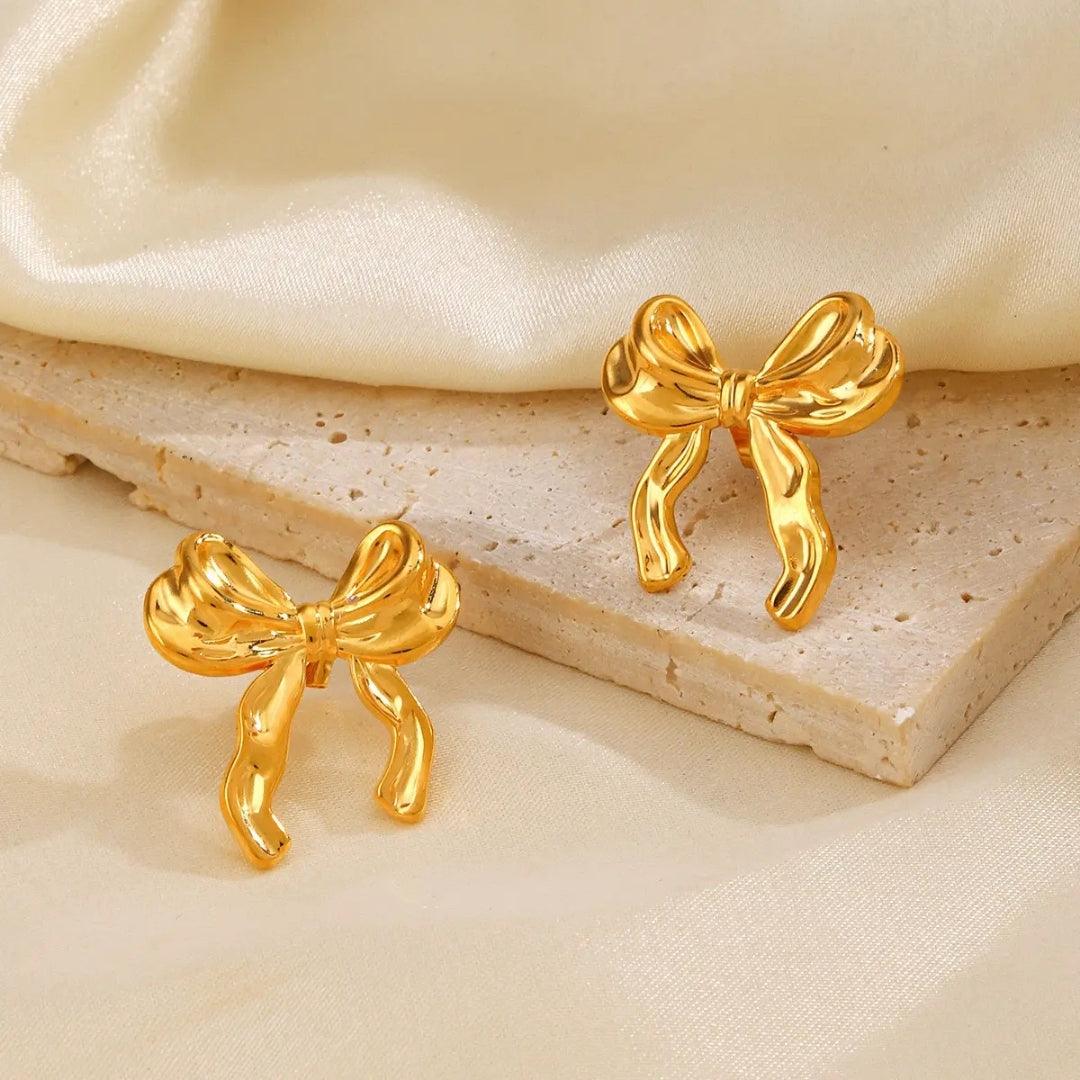 Golden bow Earrings