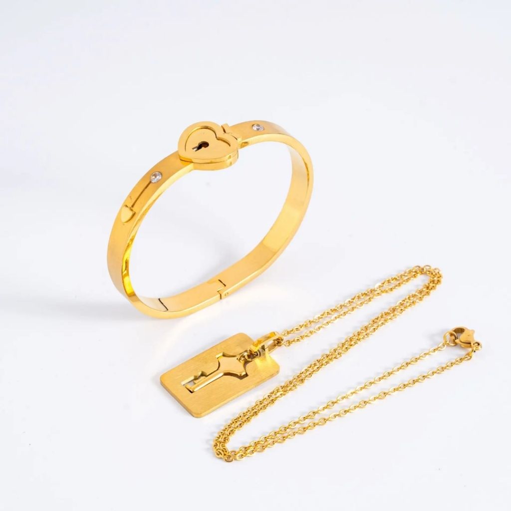 Heart Key Bracelet and Neckpiece