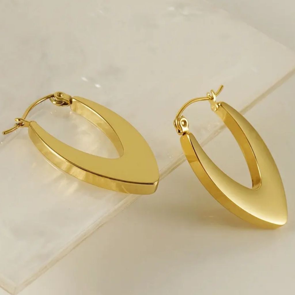 Dainty V Hoop Earrings