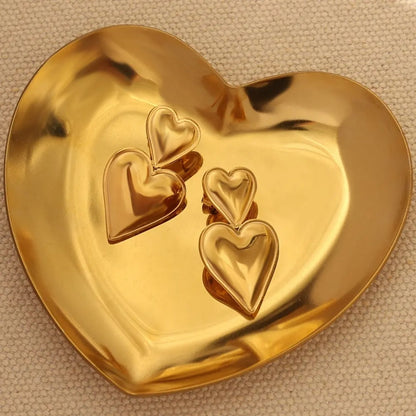 Golden Heart Earrings