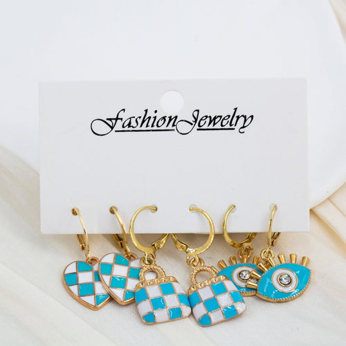 Azure Charm Trio Combo Earring